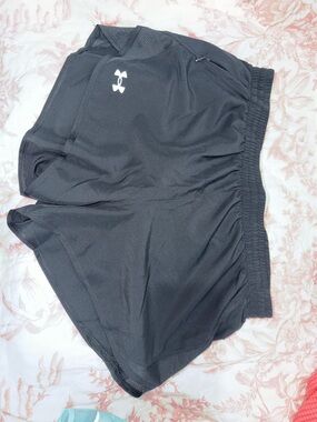 Under Armour Black Workout Shorts with White Logo